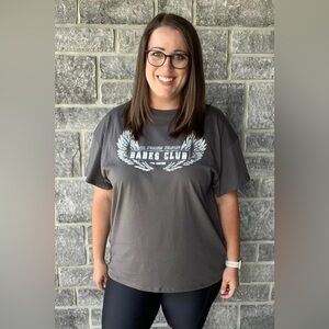 NWT - BRUNETTE THE LABEL - Babes Club Oversized boxy Tee in stone. XS/S P2P 20"